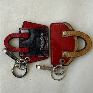 Lot of 2 Calvin Klein Mini Bag Keychains
